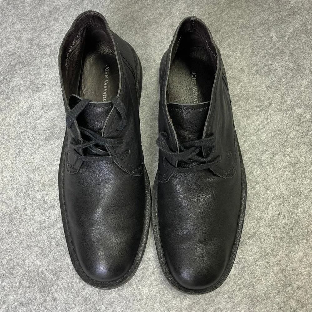 John Varvatos USA Mens 9M Black Leather Chukka Desert Boots F505L4B